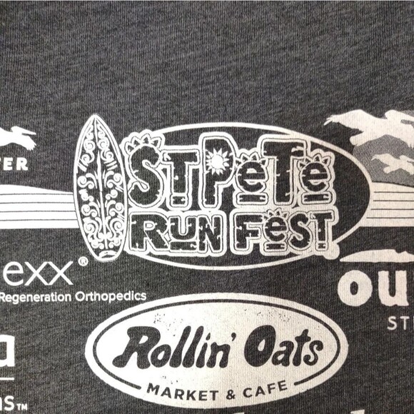 Florida Tropical Shirt St Pete Rollin' Oats 10K T-shirt Short Sleeve Vneck Small - Picture 3 of 9